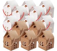 DOITOOL 20pcs House Shaped Candy Boxes Paper Material with Hollow out Design for Party Packaging and Carrying Cookies or Nuts in Daily Life