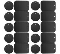DOITOOL 20Pcs Magnetic Plates for Phone Mount Metal Holder for Car Black Adhesive Stickers for Smartphones Tablets Includes Square Round Plates