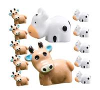 DOITOOL 20pcs Mini Garden Cow Figurines Resin Small Farm Animal Statues for Lawn Balcony Decor Adorable Miniature Cow Ornaments with Vivid Cartoon Design Space-saving DIY Bonsai