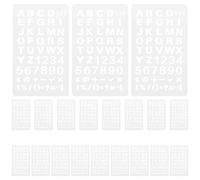 DOITOOL 20PCS Number and Letter Hollow Stencil Templates Set for DIY Art Projects, Reusable Plastic Painting Stencils for Journals, Planners, Wood, Wall, Fabric, and Signage Craft