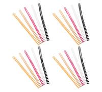DOITOOL 20Pcs Plastic Loose-Leaf Binder Spines Comb Set A4 Size with 5 Colors Orange Yellow Pink Black for Office School Notebook Replacement Binding Clips