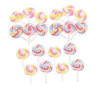 DOITOOL 20Pcs Resin Miniature Rainbow Lollipops Fairy Tale Micro Landscape Decorations DIY House Accessories Colorful Lightweight Embellishments for Crafting