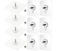 DOITOOL 20pcs Screw Sticker Screw Hangers Nail-Free Wall Hanger Stickers Acrylic Alloy Strong Load-Bearing Multi-Purpose Indoor Hooks for Bathroom