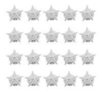 DOITOOL 20pcs Silver Five Pointed Star Lapel Pin Made of Zinc Alloy for Clothes and Bags, Convenient to Wear and Remove, for Daily Life and Special Parties Accessories