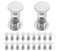 DOITOOL 20pcs Silver Metal Dashboard Bobblehead Stand with Universal Spring Base, Secure Installation for Car and Home, Mood Enhancement Ornament Holder for Wobble and Dashboard