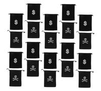 DOITOOL 20pcs Skull Gold Coin Bag Halloween Decorations Skeleton Decoration Cellophane Candy Bag Party Favor Pouch