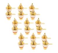 DOITOOL 20PCS Speaker Terminal Connectors for DIY Audio Projects Male Female Wire Plugs Compatible with Banana Plugs Spade Terminals Durable Chassis Mount for Amplifiers and Sound Systems