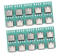 DOITOOL 20pcs Usb c Female Connector Board 3.1 Type c Pcb Converter Diy Socket Connector for Data Cable Transmission Networking and Electronics Projects