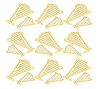 DOITOOL 20pcs Vintage Golden Lyre Harp Charm Collection DIY Instrument Pendant with Lifelike Appearance Alloy and Plastic Material for Home Decor and Jewelry Making