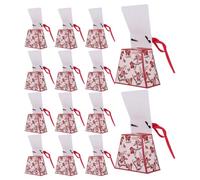 DOITOOL 20pcs Wedding Favor Boxes Candy Box Set Cardboard Paper with Handle Small Burgundy Ribbon Decor for Shower and Birthday Party