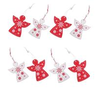 DOITOOL 20pcs Wooden Christmas Angel Pendants Hanging Decorations for Xmas Tree Door Wall Durable Cartoon Style Ornaments with Delicate Pattern Festive Holiday