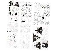 DOITOOL 24 Sheets Halloween DIY Heat Shrink Sheets with Patterns Cuttable and Durable Heat Shrinkable Film for Crafts Keychains Jewelry Accessories Creative Art Projects