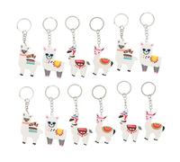 DOITOOL 24Pcs alpaca keychain animal key chain animal pendant ring pendant ring chain accessories for women holiday cute chain pvc canvas bag zipper lovers