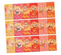 DOITOOL 24pcs Chinese Red Envelopes for Lunar Year Dragon Year Thick Hard Card Paper Hongbao with Groove Seal Creative Traditional Lucky Money Pouches for Festival Party and Giving