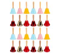 DOITOOL 24pcs Christmas Hand Bell, Colorful Handheld Ringing Bell with Wooden Handles, Service Handheld Shaker for Xmas,Wedding Party Supplies