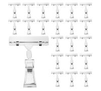 DOITOOL 24pcs Clear Rotatable Merchandise Clips Plastic Label Holders Adjustable Sign Display Clamps for Shelves Pop Advertising Supermarkets Retail Stores
