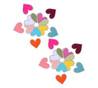 DOITOOL 24pcs Heart Embroidered Iron-on Patches, Colorful Love Applique Sewing Decorations for Garments, Backpacks, Hats, DIY Clothing Repair Accessories
