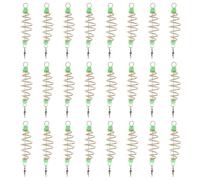 DOITOOL 24pcs Luminous Metal Fishing Bait Holder Cage Glow Beads Carp Fishing Tackle