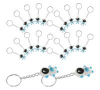 DOITOOL 24Pcs Mini Astronaut Keychain Party Favors Cute PVC Spaceman Key Rings 3.8Cm Blue Ring Cartoon Space Purse Accessories for School Rewards and Birthday