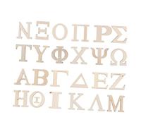DOITOOL 24pcs Natural Wood Alphabet Letters for Learning Activities Unfinished Flat Cutout Letters with Unique Vibrant Patterns for Spelling Games Wall Decor and Scrapbooking Crafts