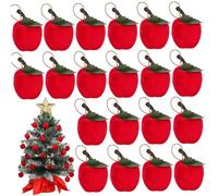 DOITOOL 24pcs Red Christmas Hanging Apple Ornaments for Tree Wall Door Ceiling Decoration Festive Party Accessories