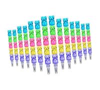 DOITOOL 24pcs Stackable Bear Shaped Pencils Detachable Cartoon Design for Birthday Party Supplies School Drawing and Writing Fun for Boys