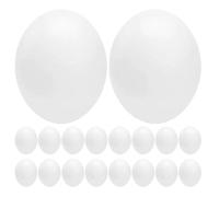 DOITOOL 24pcs White Plastic Fake Eggs for Cockatiels and Parakeets with Realistic Design and Lifelike Size, for Nesting Training and Bird Hatching Decorations in Scientific Study