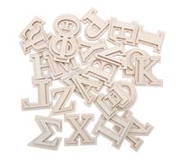 DOITOOL 24pcs Wooden Greek Alphabet Home Decor Greek Decor Wood Letter Wall Art Alphabets Letters Wooden Wood Chip Decorations for Wall Beige