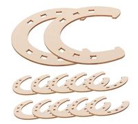 DOITOOL 24pcs Wooden Horseshoe Cutouts with DIY Unfinished Wood Slices for Handmade Crafts Wall Ornaments Party Wedding Decorations