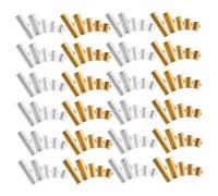 DOITOOL 250pcs Ribbon Ends Crimp Clamp Pinch Cord End Fasteners Metal Clasp Buckles for DIY Jewelry Making Bracelets Necklaces Bookmarks Secure Fold Over Design Gold Silver Mix