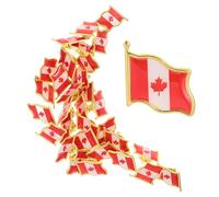 DOITOOL 25pcs Canada Flag Brooch Pins Iron Material Red Colour Strong and Safe to Use Patriotic Badge with Butterfly Clasp for Women and Men Accessories
