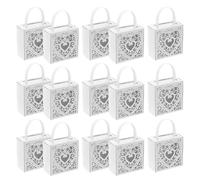 DOITOOL 25pcs Valentine's Day Heart Boxes - Wedding Candy Boxes - Decorative Heart Bag for Treats Cookies Valentine's Day Packaging