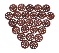 DOITOOL 25pcs Wooden Flower Buttons for Jackets and Coats Natural Sustainable Wood Sewing Accessories Lightweight Floral Design for DIY Crafting and Garment Decoration