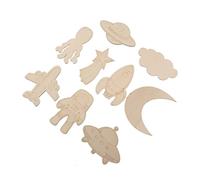 DOITOOL 27pcs DIY Outer Space Wooden Crafts Chips Unfinished Wood Cutouts for Painting Creative Home Decor Styles Smooth Surface for Christmas Birthday Parties Showers