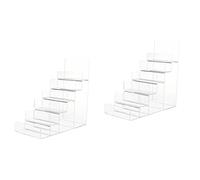 DOITOOL 2Pack 6- Tier Acrylic Wallet Display Stand Holder, Clear Handbag Purse Display Stand Jewelry Display Riser Purse Handbag Organizer