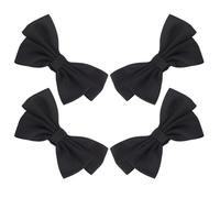 DOITOOL 2pair Black Bow Shoe Clips for Boots and Flats, Fabric and Stainless Steel Material, Premium Comfort and Personalise Shoes, Garment Accessories for Wedding and Fashion Upgrade