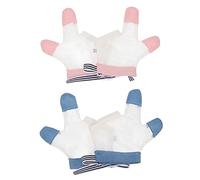 DOITOOL 2pairs Finger Sucking Guard Gloves Breathable Protective Mitts for Thumb Sucking Prevention Comfortable Cloth Design Cuffs for Home Outdoor Use