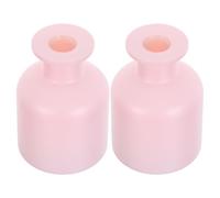 DOITOOL 2pcs 150ml Matte Pink Glass Reed Diffuser Bottles for Aromatherapy Essential Oil, Cylindrical Scent Diffuser Jar Suitable for Home and Car Fragrance