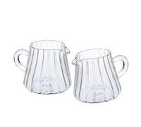 DOITOOL 2pcs 200ml Borosilicate Glass Espresso Milk Frothing Pitcher Spout, Small Creamer Container Jug for Coffee and Latte Brewing