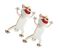 DOITOOL 2pcs 3D Shiba Inu Dog Bookmarks, Cute Cartoon Paperclip Bookmarks for Women and Teachers, Novelty Pet Souvenir for Reading and Classroom Supplies