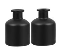 DOITOOL 2Pcs 50Ml Matte Black Glass Diffuser Bottles Refillable Aroma Bottles Cylindrical Reed Diffuser Containers for Home Fragrance and Essential Oil Scents