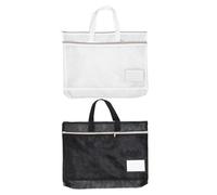 DOITOOL 2pcs A3 Mesh Art Portfolio Bag with Handle - Zipper Large Capacity Art Storage Tote Bag for Artwork Posters Painting Teaching Material Organizer