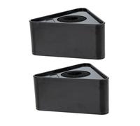DOITOOL 2pcs Abs Triangular Microphone Logo Flag Station Black, Sturdy Interview Mic Flag for Broadcast and Reporting, Microphone Stand Accessory