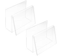 DOITOOL 2pcs Acrylic Card Display Stand for Desk, Vertical Tiered Organizer | One-piece Design, Polished Rounded Edges, Reception Desk Use, Quick Access for Notes and Cards