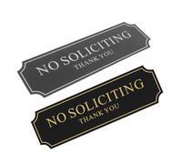 DOITOOL 2pcs Acrylic No Soliciting Signs with Strong Adhesive Backing for Smooth Surfaces English Door Signs for Home Business and Storefront Use Easy Installation and Highly Visible