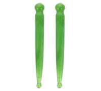 DOITOOL 2pcs Acupuncture Pen Self-Massage Sticks Green Resin for Treating Trigger Points and Massage Deep Tissue Swelling and Release Tensed Facial Muscles