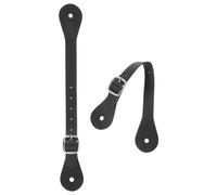 DOITOOL 2pcs Adjustable Black Pu Leather Spur Straps with Buckle for Men Women Western Equestrian Riding Accessories Suitable for Outdoor Horse Riding Boots