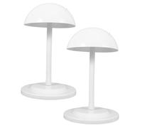 DOITOOL 2pcs Adjustable Height Portable Wig Rack White Dome Hat Stand for Retail Display Nonslip Base Cap Holder Pedestal for Shop Windows Home Showcases Hair and Sun Hats Organizer