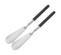 DOITOOL 2pcs Adjustable Telescopic Shoehorn Long Handle Shoe Horn | Portable Black Helper, Ergonomic Reach for Dress Shoes, Home Use and On-the-go Support