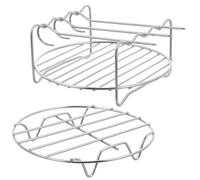 DOITOOL 2pcs Air Fryer Rack Set Double Layer Rack with Skewer Stainless Steel Steaming Rack Trivet Stand Steamer Rack Air Fryer Accessories (6 Inch)